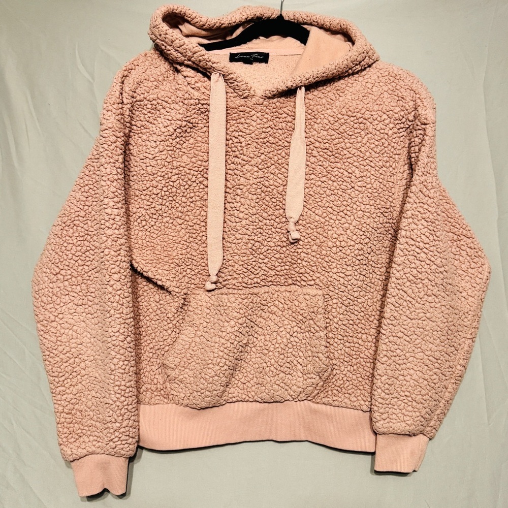 Love Tree Womens Sherpa Pullover Hoodie Size S Pink Lounge Comfort Thick Fuzzy